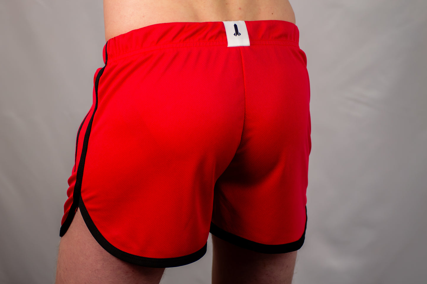 Kinky Mesh Shorts with Pocket - Dynamic Red