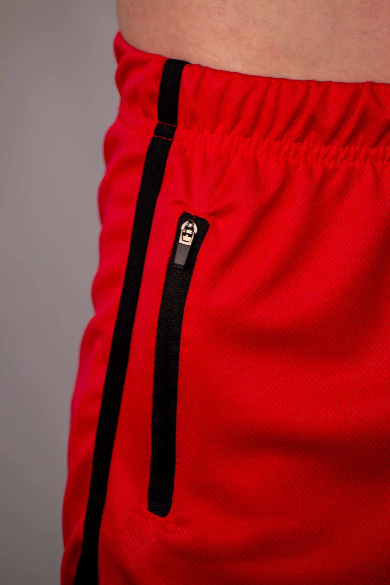 Kinky Mesh Shorts with Pocket - Dynamic Red